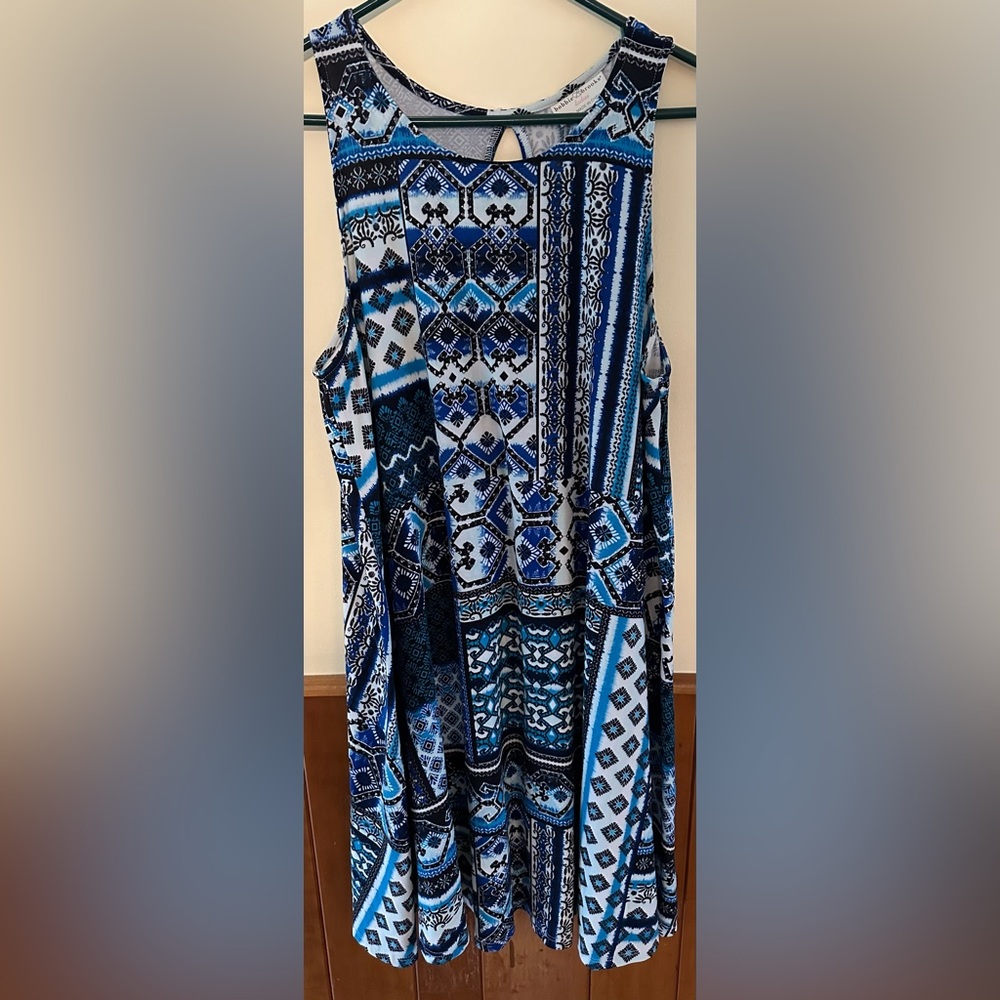 Bobbie Brooks Blue and Black Backless Dress